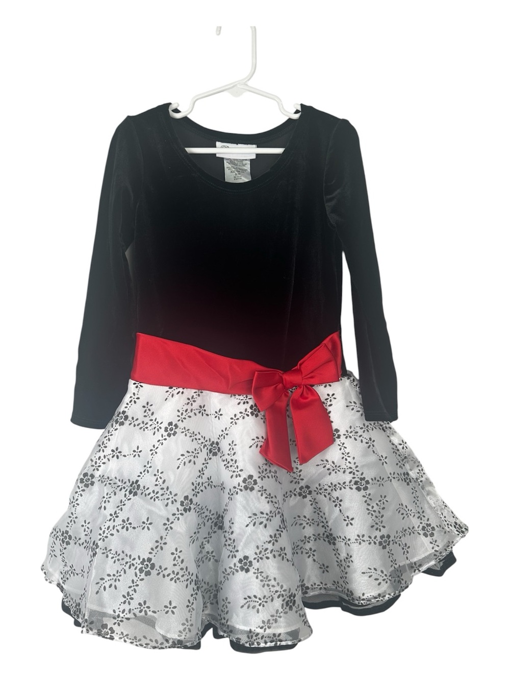 Bonnie Jean Long Sleeve Velour Christmas Girls Dress Size 5